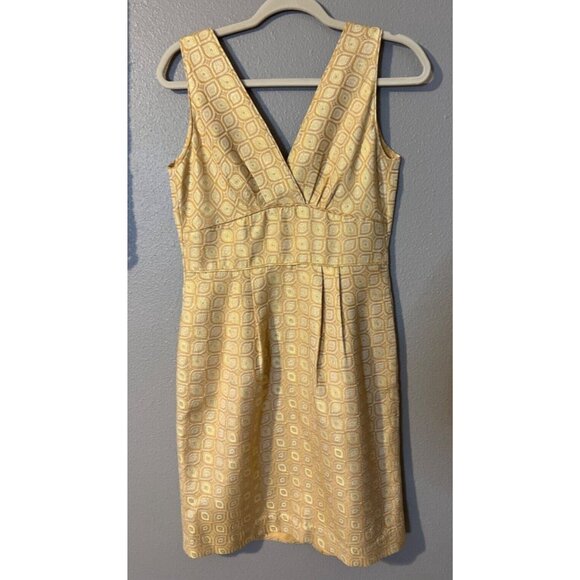 J Crew Silk Cotton Gold Yellow Dress 6 Stretch Career Church Party Wedding Date - Picture 6 of 6